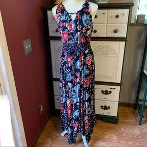 Smocked Elastic Empire Waist Handkerchief Dress